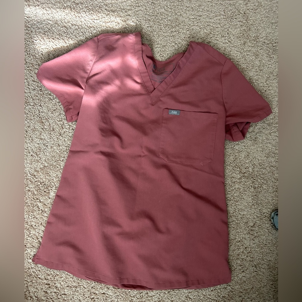 Figs Catarina scrub top mauve XS